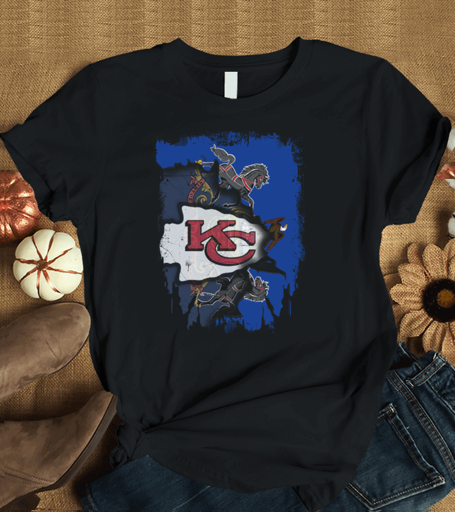 Pennsylvania State Pride with Kansas City Chiefs Logo and Heraldic Symbols T-Shirt