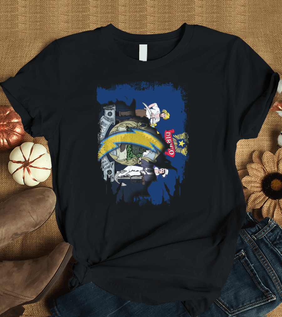 Maine Dirigo San Diego Chargers Merge Emblem T-Shirt