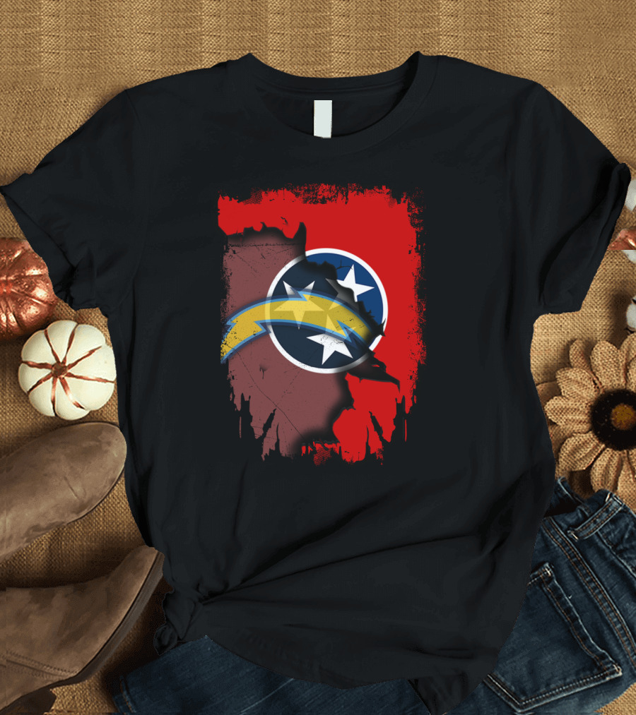 Together Tennessee with Chargers and Three Stars Flag T-Shirt