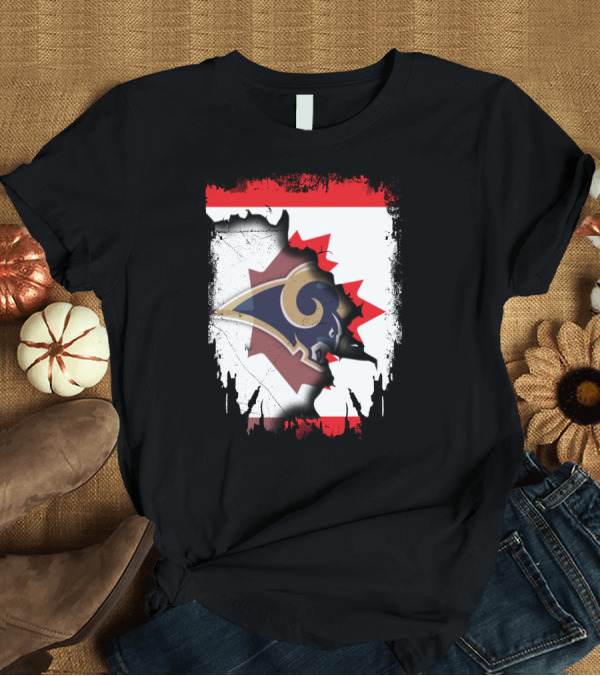 T-Shirt: Canada with Los Angeles Rams Logo Integration T-Shirt Canada with Los Angeles Rams Logo Integration T-Shirt