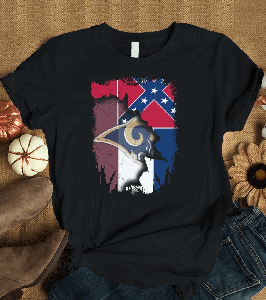 Together Mississippi Rams Confederate Flag T-Shirt