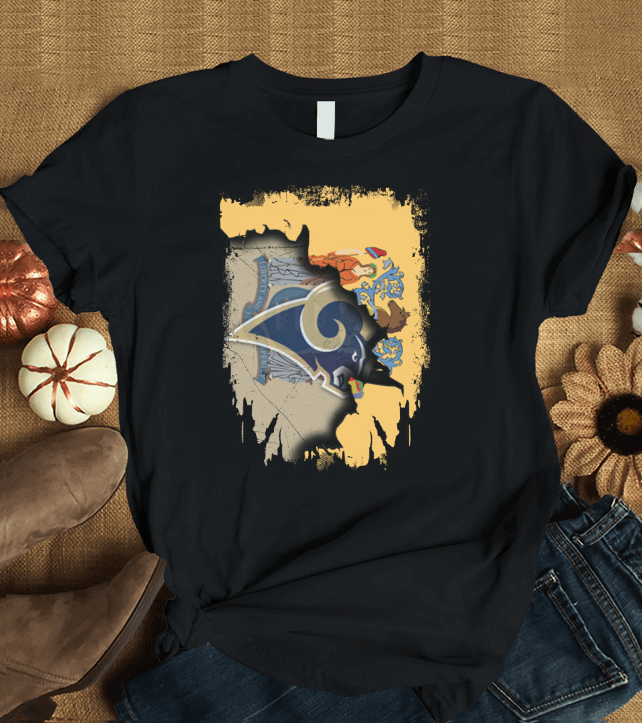 Together New Jersey With Rams House Divided Torn纹 T-Shirt