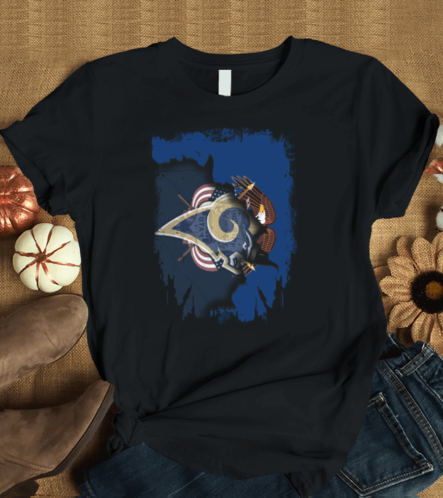 Together Utah Rams Shield with Flag and Eagle T-Shirt