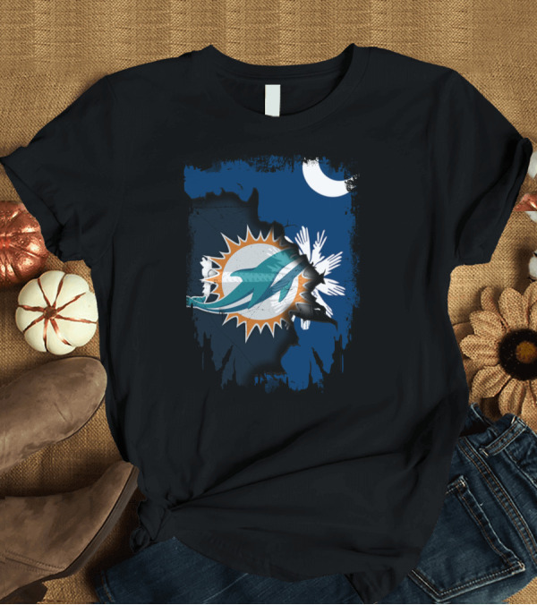 T-Shirt: Miami Dolphins Logo with South Carolina State Flag Elements T-Shirt Miami Dolphins Logo with South Carolina State Flag Elements T-Shirt