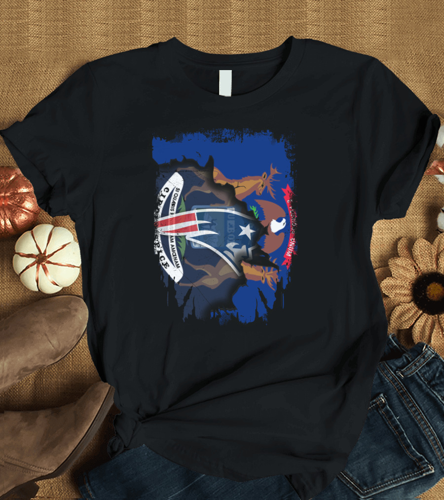 Michigan Pride with Patriots Crest Overlay T-Shirt