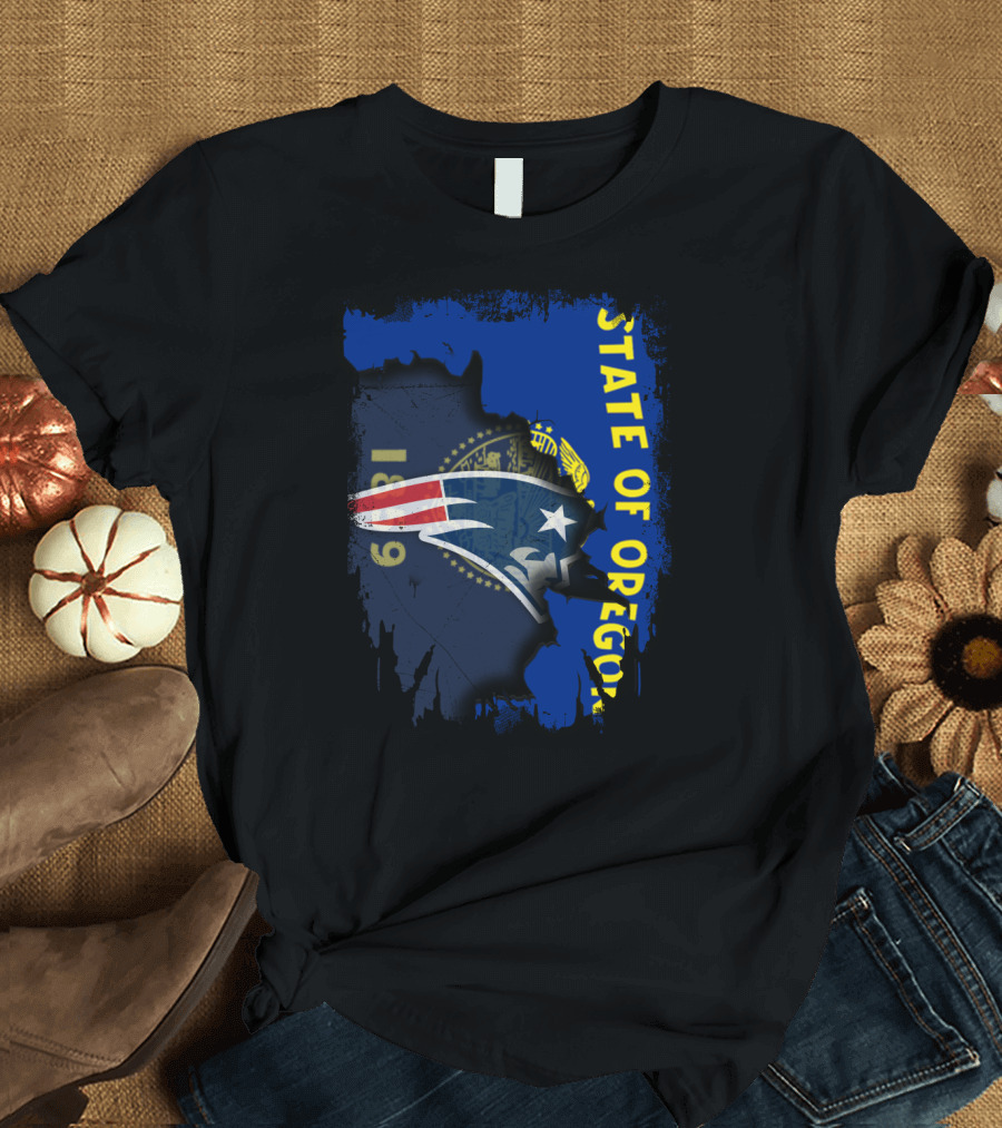 State of Oregon New England Patriots 1869 T-Shirt
