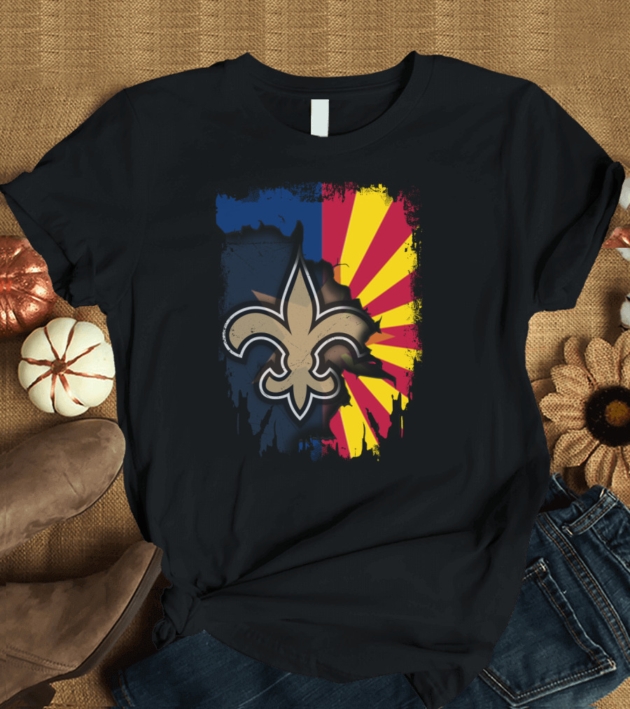 Together Arizona Saints Fleur-de-Lis Flag Fusion T-Shirt