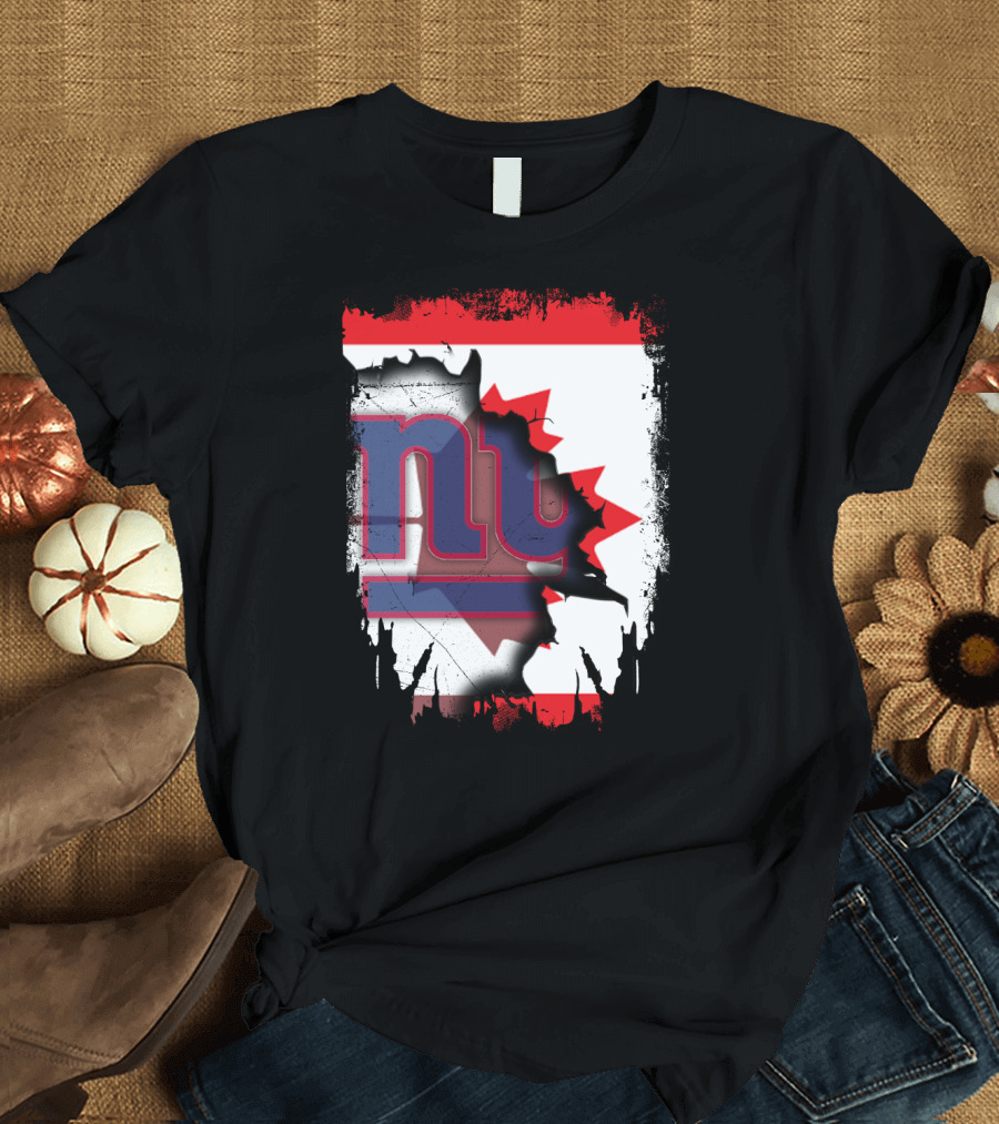 Together Canada with New York Giants Maple Leaf Emblem T-Shirt