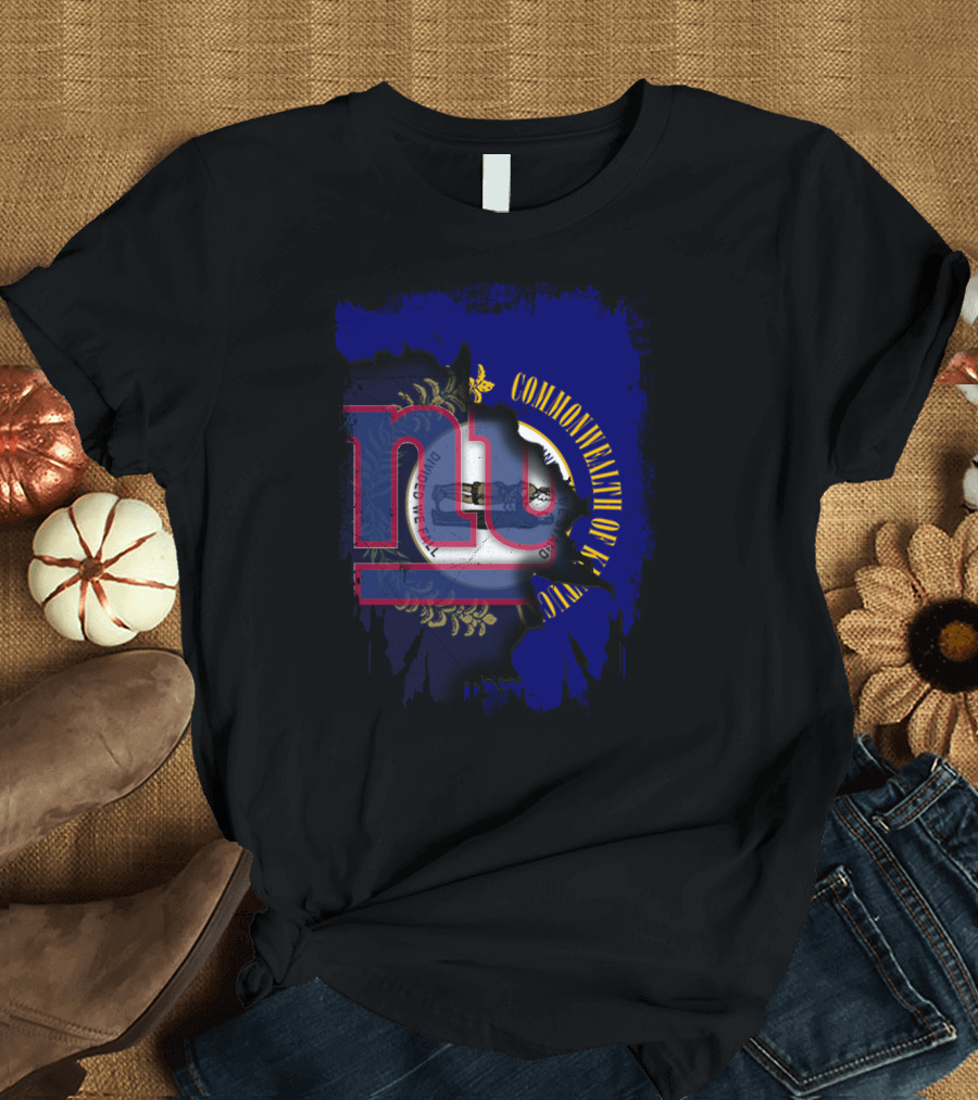 Commonwealth of Kentucky with Giants NY Logo Fusion T-Shirt