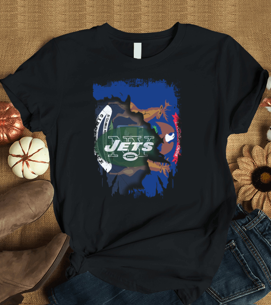 Michigan Together With Jets NFL Collaboration T-Shirt