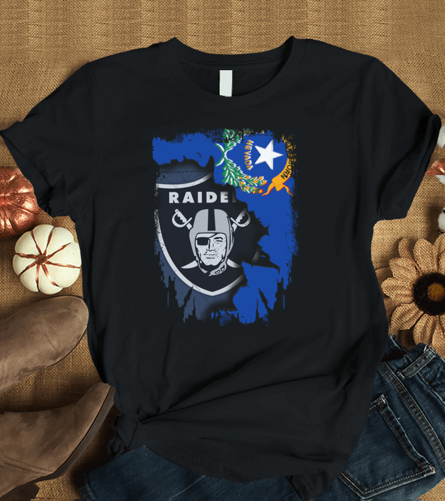 Nevada Raiders United with State Flag Emblem T-Shirt