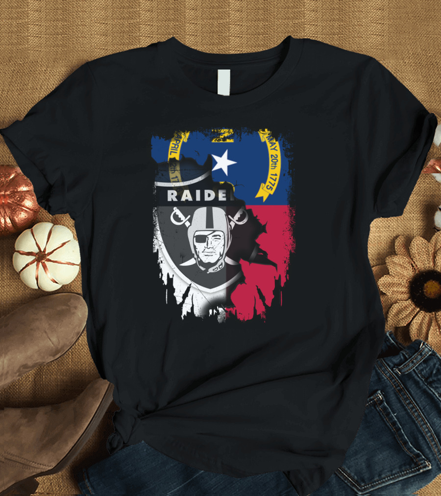 North Carolina Flag with Raiders April T-Shirt