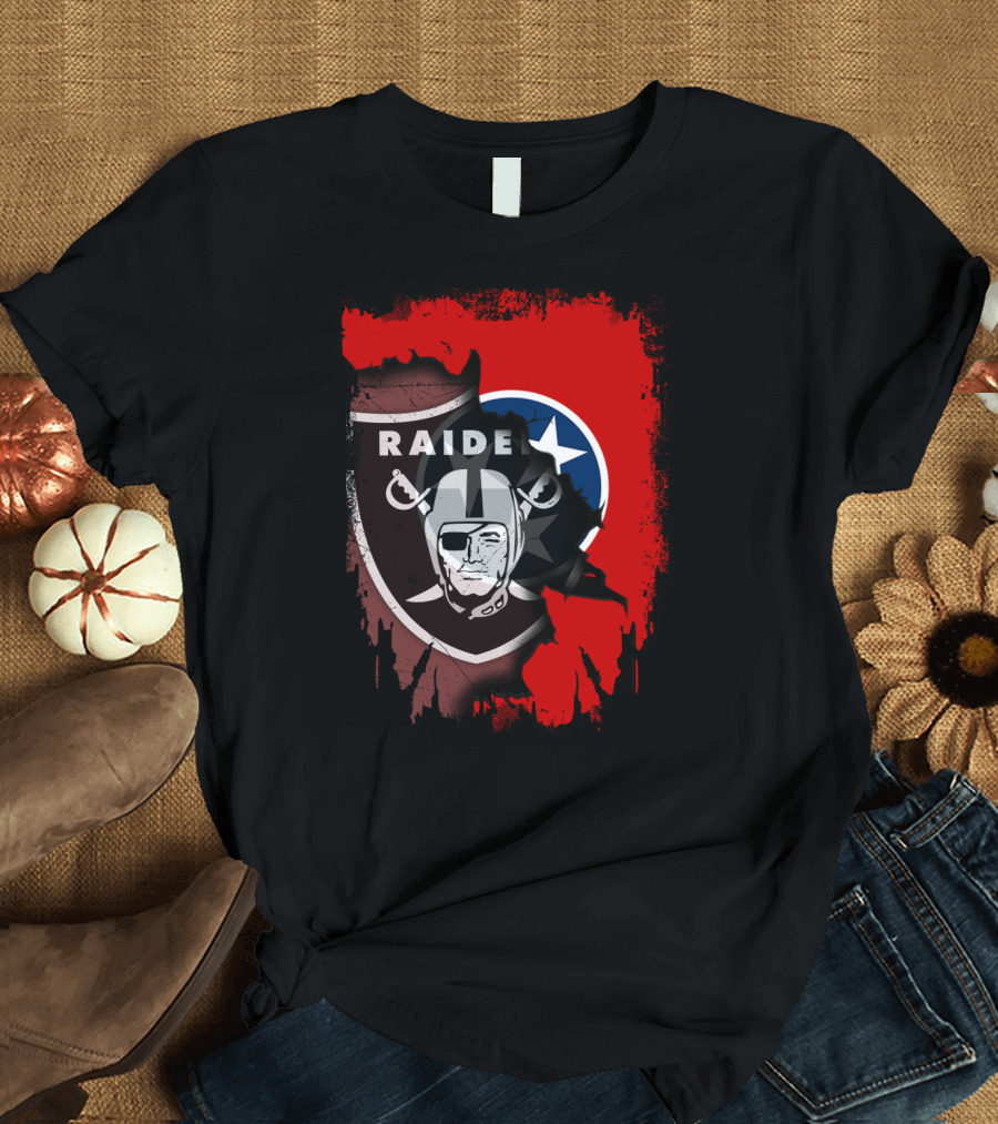 Raiders and Tennessee United with Iconic Helmets and Stars T-Shirt