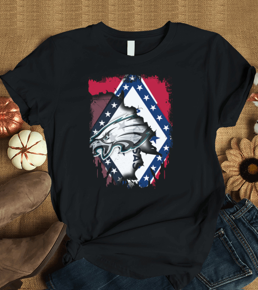 Together Arkansas Eagles Flag Fusion T-Shirt