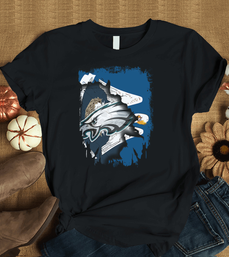 Philadelphia Eagles Together Louisiana Flag Fusion T-Shirt