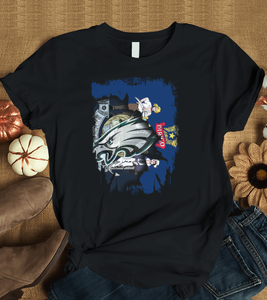 Maine Dirigo Flag Eagle Logo Fusion T-Shirt