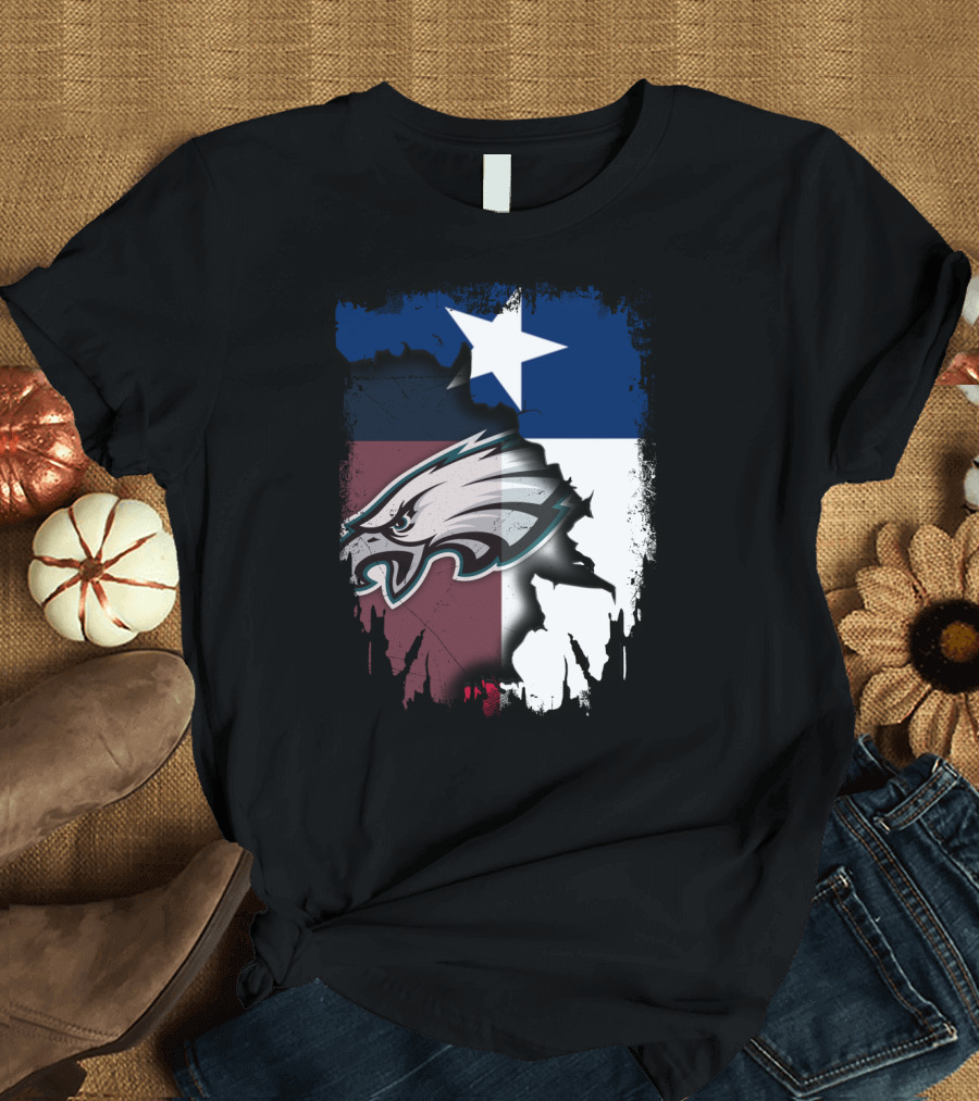 Together Texas Philadelphia Eagles Lone Star Pride T-Shirt