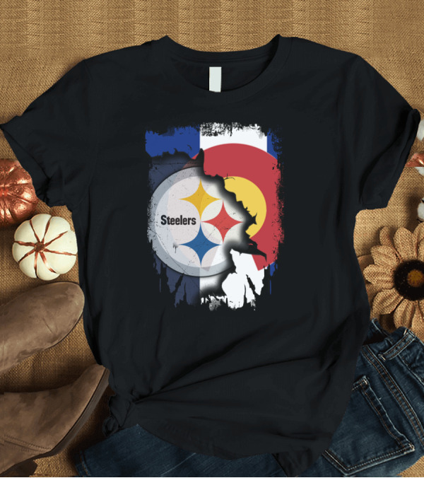 T-Shirt: Steelers and Colorado Flag Fusion T-Shirt Steelers and Colorado Flag Fusion T-Shirt