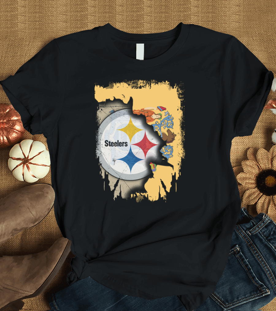 Steelers Logo Within New Jersey Map T-Shirt