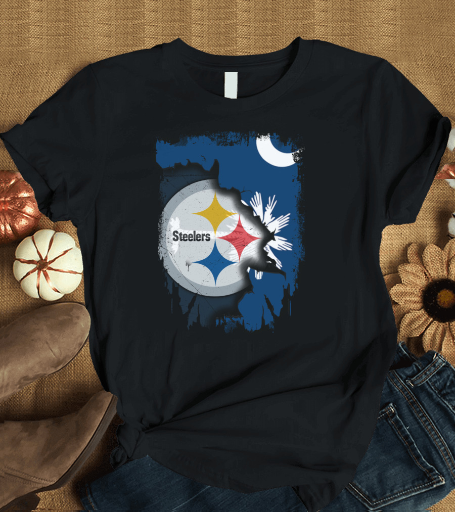 Steelers Logo Integrated with South Carolina Flag Elements T-Shirt