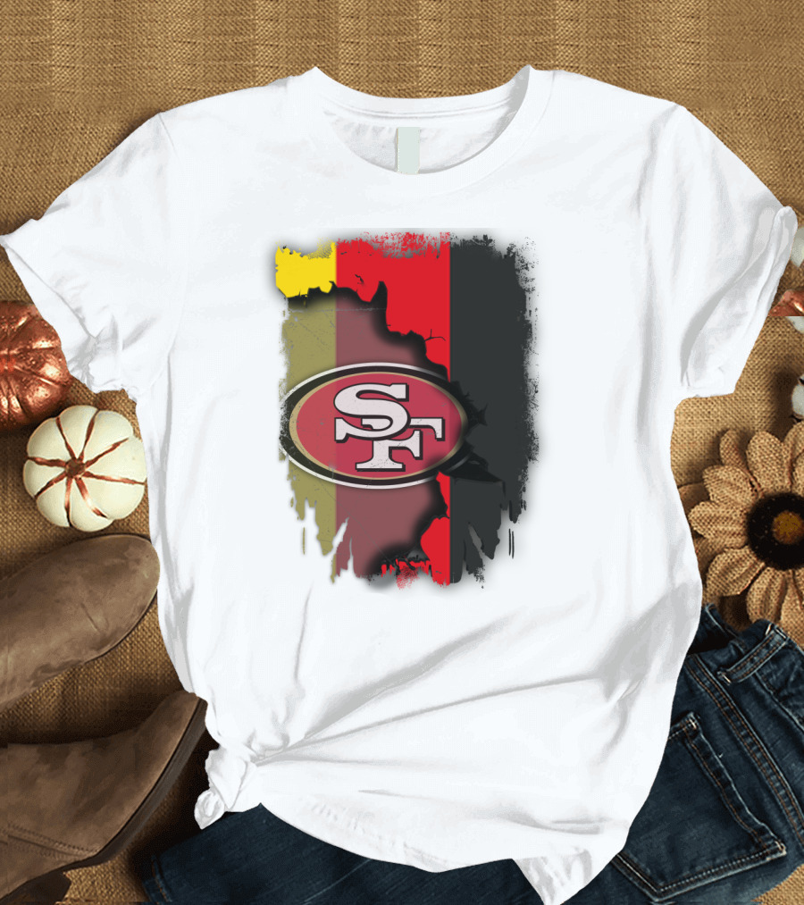 Germany Flag with San Francisco 49ers Logo Blend T-Shirt