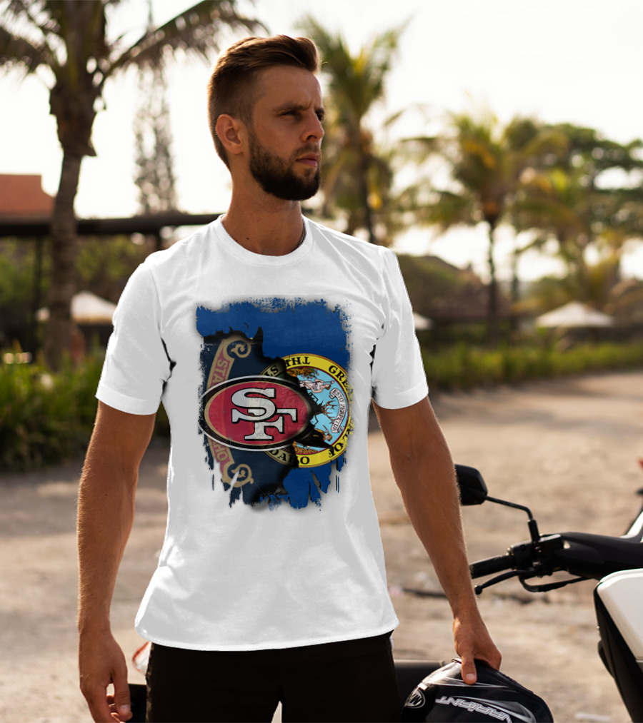 Idaho State Concept With 49ers SF Logo Fusion T-Shirt
