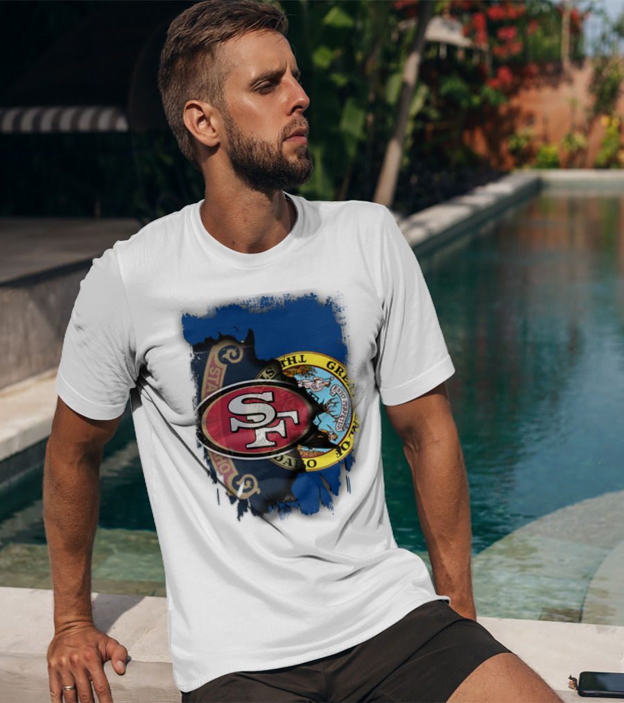 Idaho State Concept With 49ers SF Logo Fusion T-Shirt
