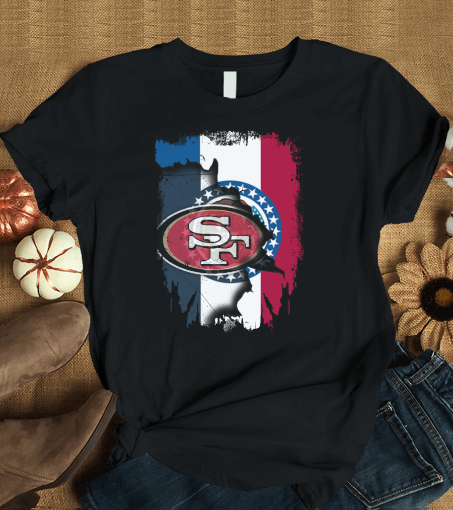 Missouri Pride with 49ers Logo and Flag Colors Unity T-Shirt