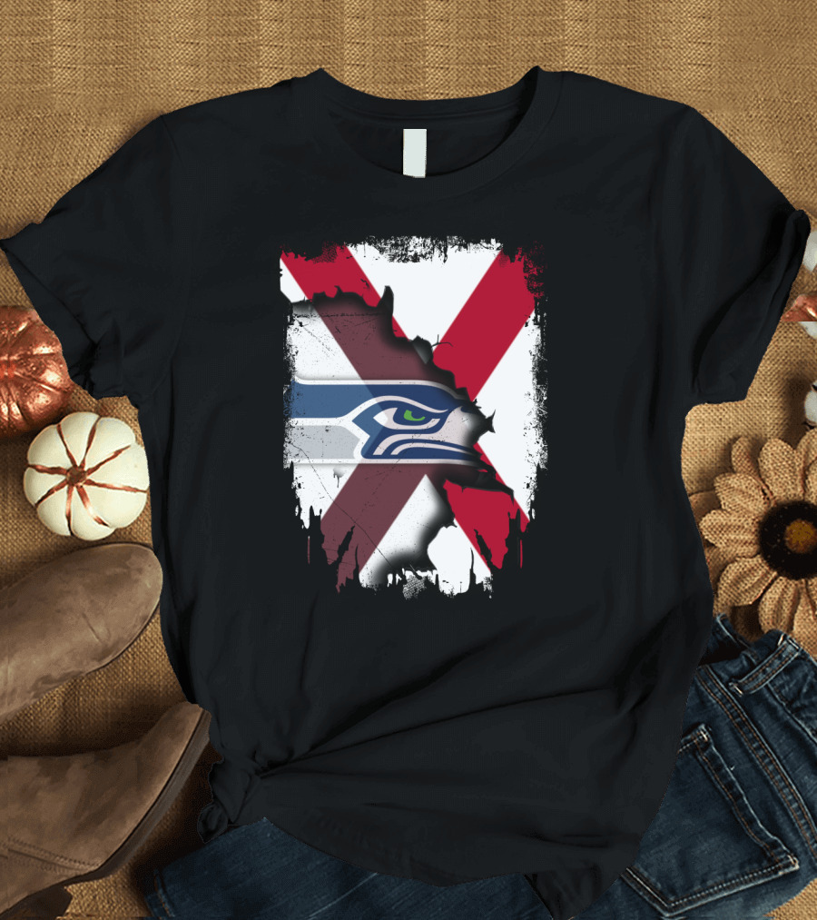 Alabama Cross with Seahawks T-Shirt