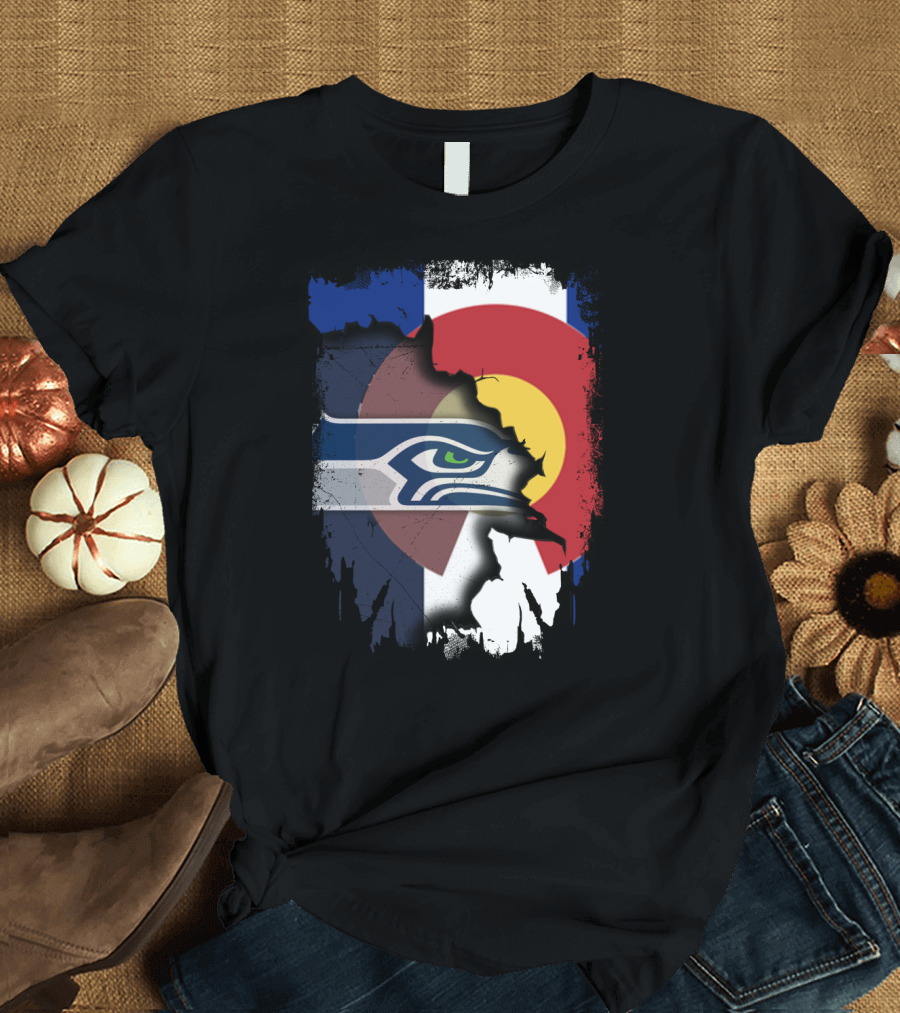 Together Colorado Seahawks Flag Fusion T-Shirt