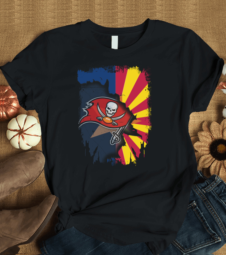 Arizona State Flag and Buccaneers Logo Together T-Shirt