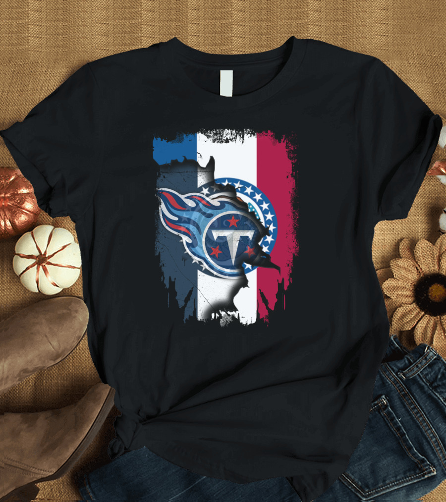 Missouri Pride Meets Titans Icon on Flag Background T-Shirt