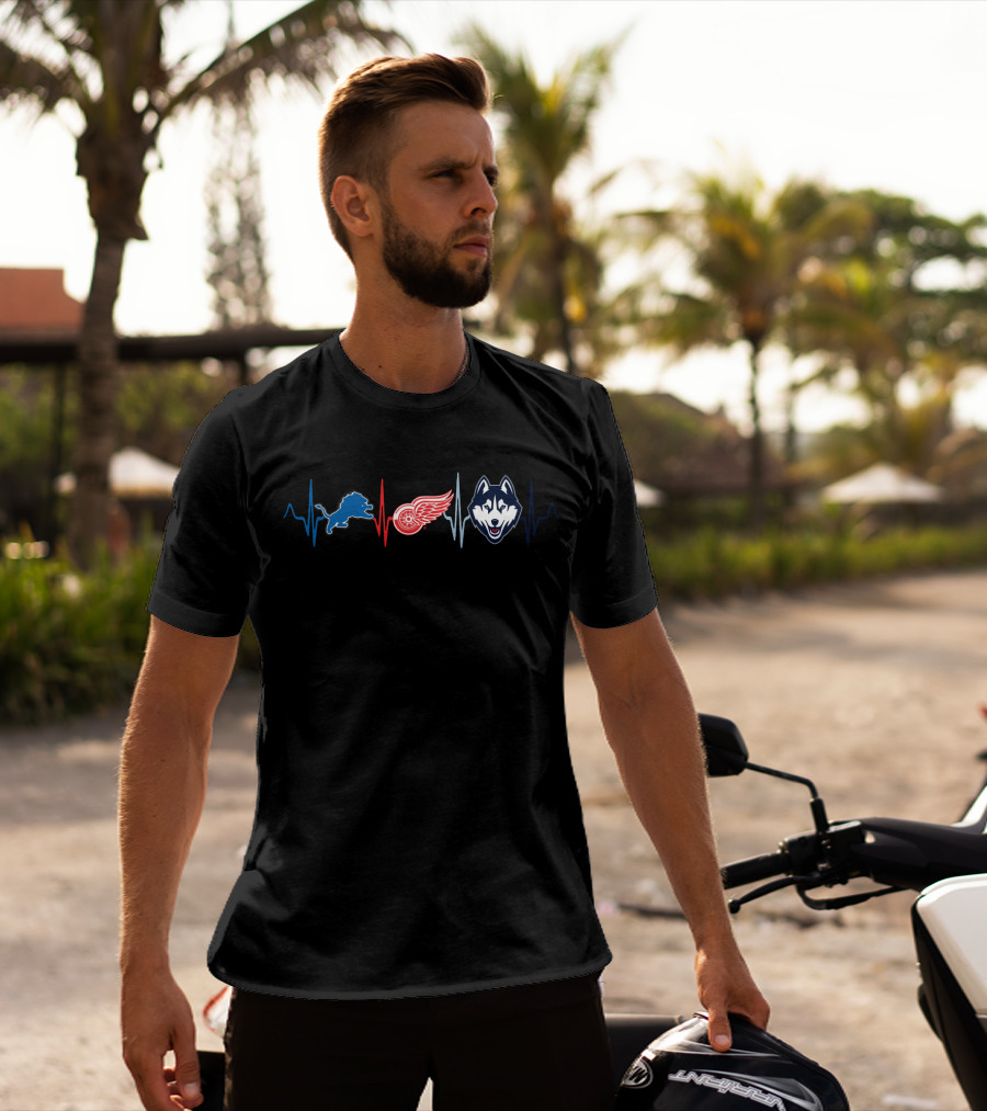 Lions Wings Huskies Heartbeat Ch T-Shirt