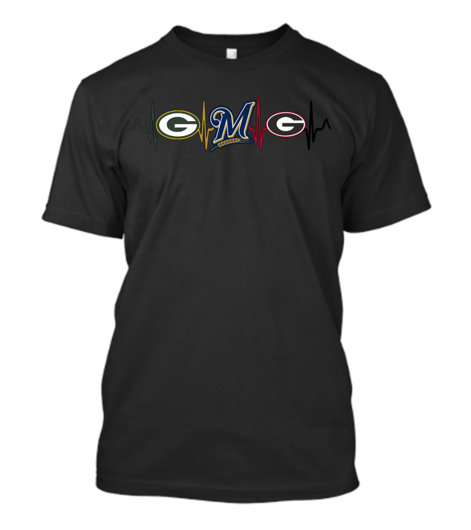 Packers Brewers Heartbeat Gb T-Shirt