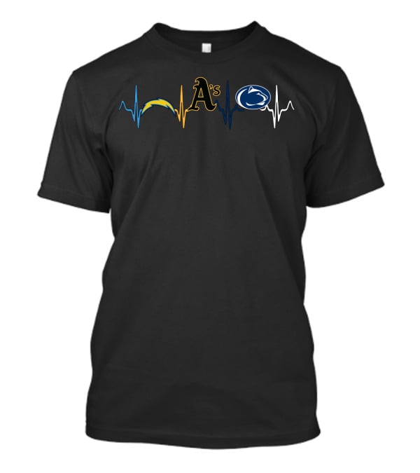 Charger Athletics Oakland A's Penn State Heartbeat T-Shirt