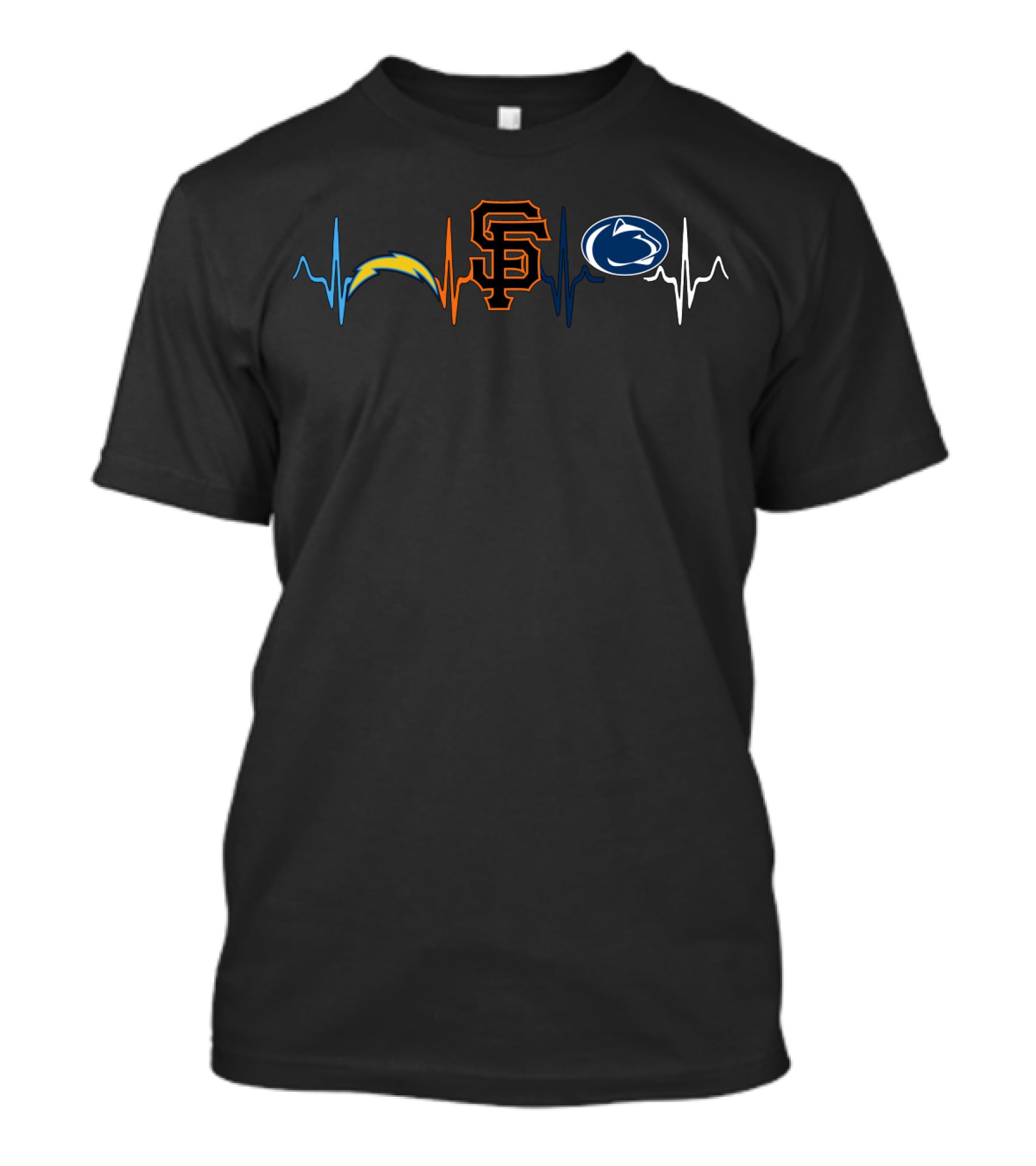 Chargers Giants Penn State Heartbeat T-Shirt