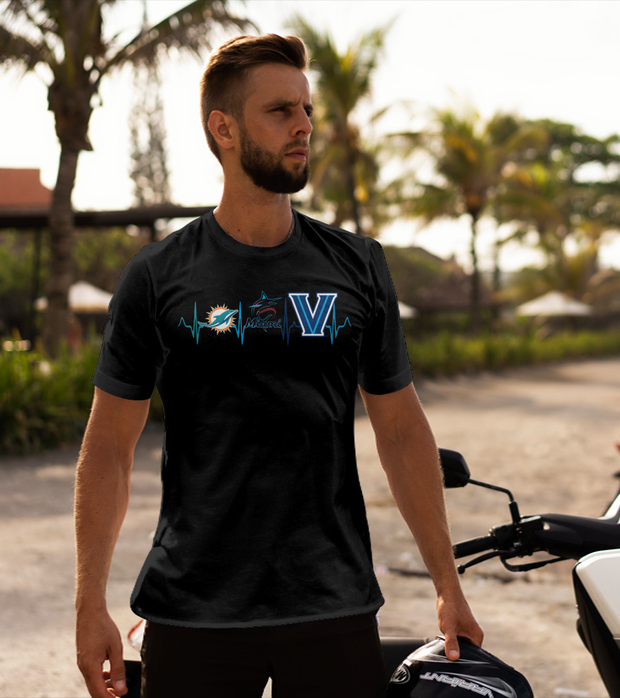 Miami Dolphins Miami Marlins Villanova Pulse T-Shirt