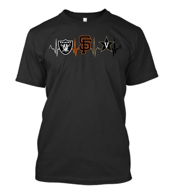 Raiders Giants Vanderbilt Heartbeat T-Shirt