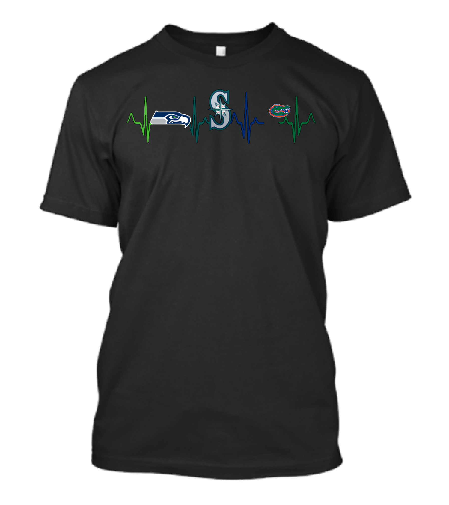 Seahawks Mariners Florida Gators Heartbeat Love T-Shirt