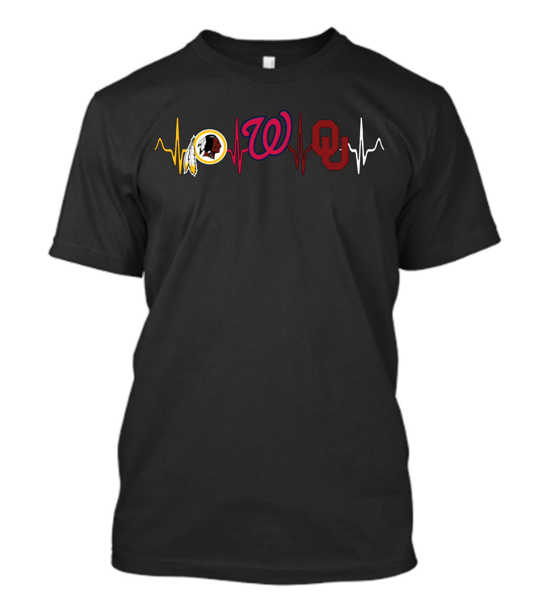 Love Redskins Nationals Os Heartbeat T-Shirt