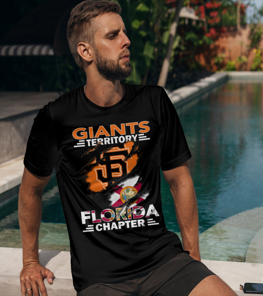 Giants Territory Florida Chapter Sf Logo And Florida Flag Fusion T-Shirt