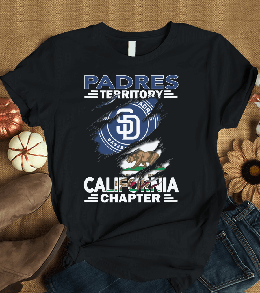 Padres Territory San Diego California Chapter Baseball Bear Flag T-Shirt