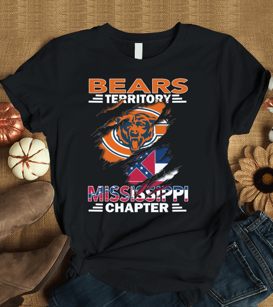 Bears Territory Chicago Mississippi Chapter Flag Collaboration T-Shirt
