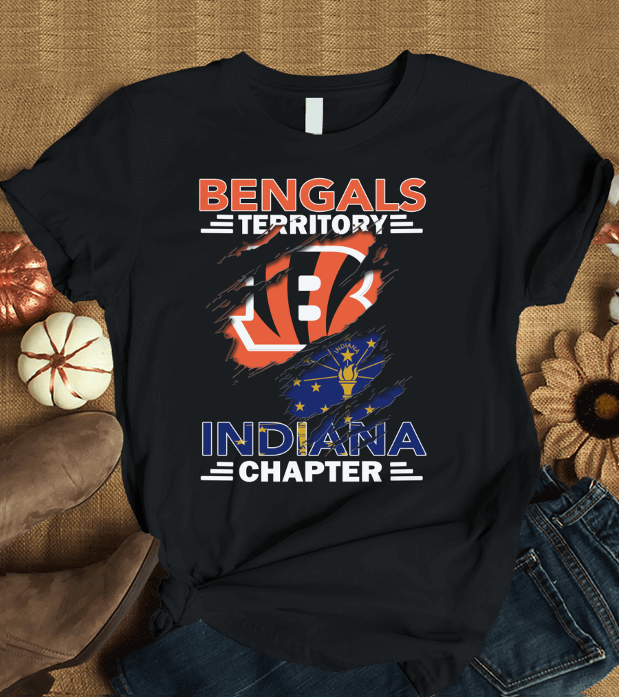 Bengals Territory Indiana Chapter NFL Fan Club United States Flag T-Shirt