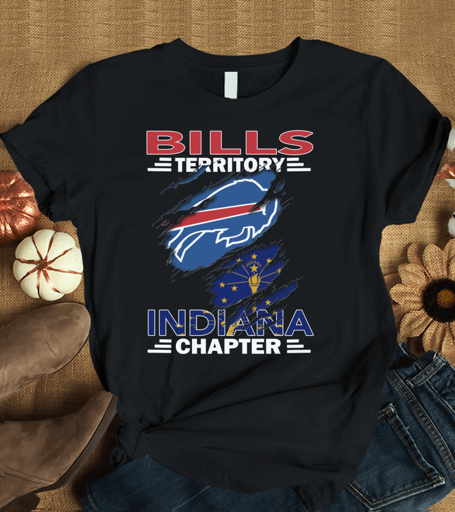 Bills Territory Indiana Chapter Buffalo Bills Indiana Flag T-Shirt