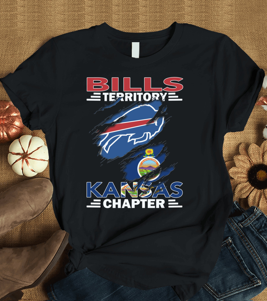 BILLS TERRITORY KANSAS CHAPTER BUFFALO BILLS LOGO KANSAS FLAG T-Shirt