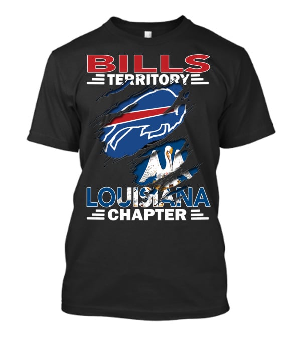 Bills Territory Louisiana Chapter Buffalo Bills Logo Fleur-de-lis Flag T-Shirt