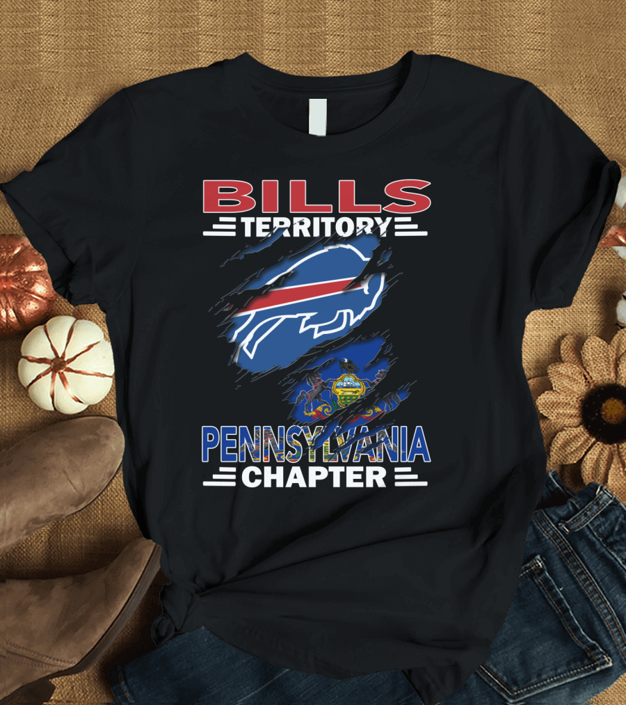 Bills Territory Pennsylvania Chapter Buffalo Bills Logo Ripped T-Shirt