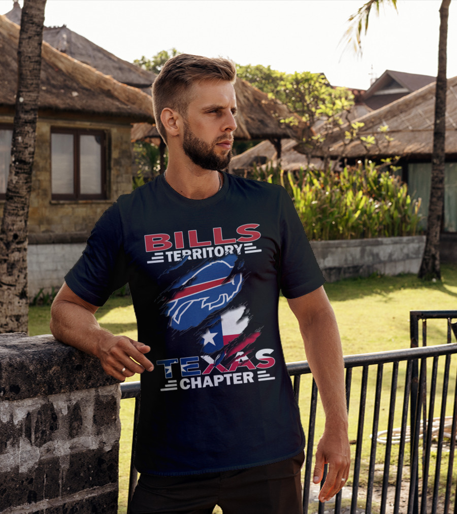 Bills Territory Texas Chapter Buffalo Logo Texas Flag T-Shirt