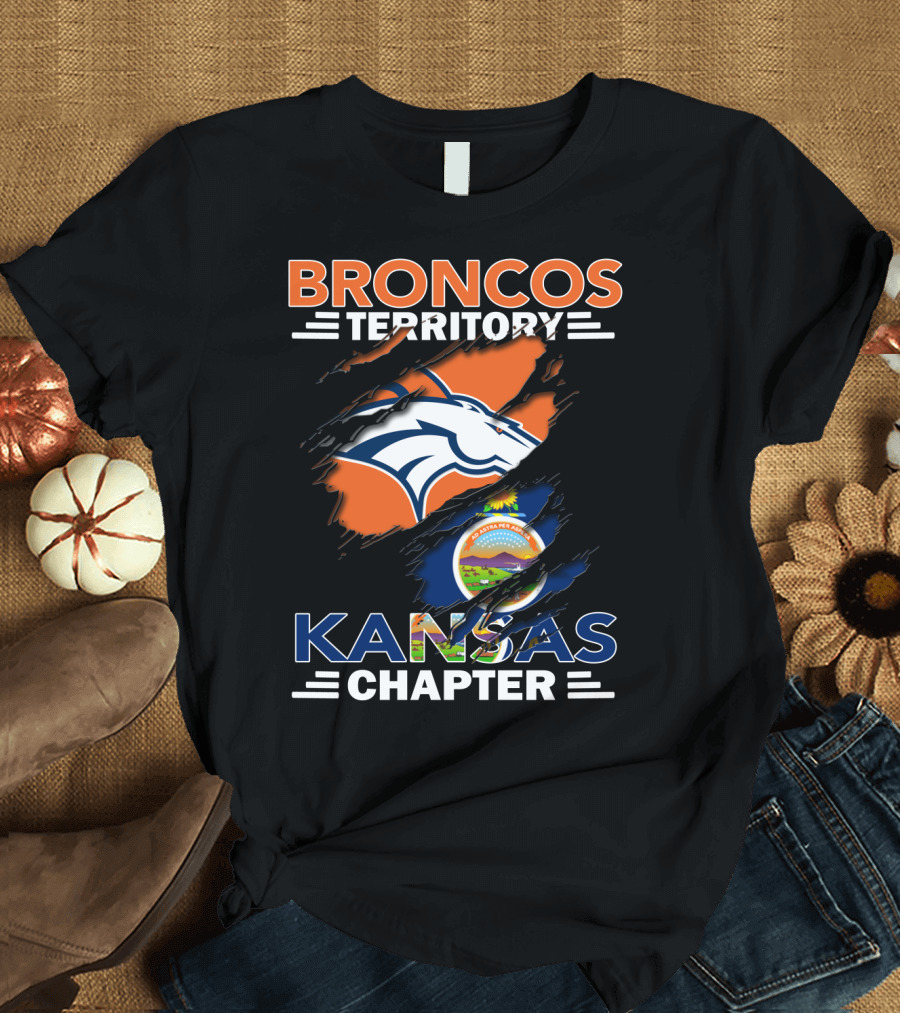 Broncos Territory Kansas Chapter Denver Football Team State Pride T-Shirt